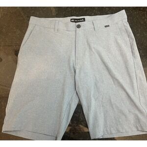 Travis Mathew Chino Flat‎ Front Golf Shorts Lightweight Quick Dry Blue Stripe 34